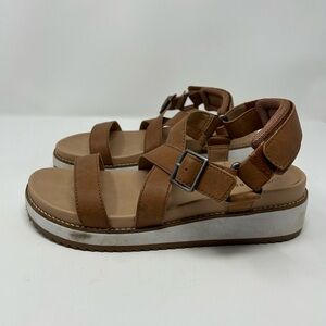 Lucky Brand IDENIA Wedge Platform Sandal Latte Brown Size 10